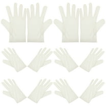 6 Pairs Comfortable Gloves Mitts Museum Jewelry Banquet Work White