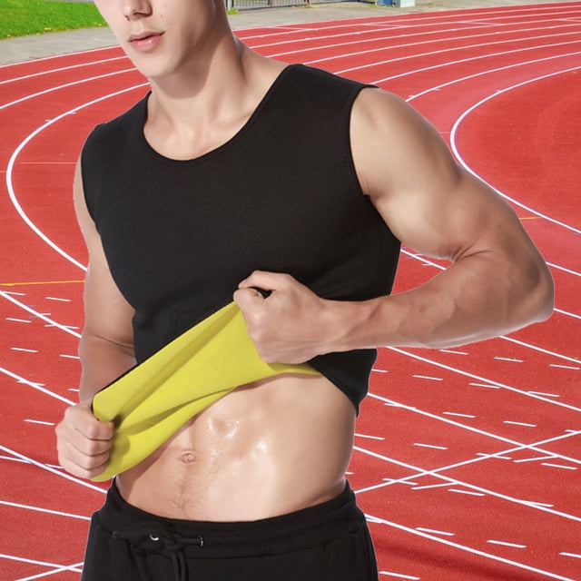 Polyester Men Fitness Clothes Running Exercise Sleeveless Sportswear Neoprene Sports Vest(XXL),