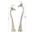 thumbnail image 3 of 28", 27"H Silver Aluminum Metal Tall Giraffe Sculpture with Spotted Texturing, by DecMode (2 Count), 3 of 9