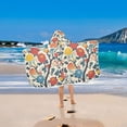thumbnail image 2 of Yayeee Kids Hooded Towel with Hand Pockets Beach Soft Absorbent Bath Wrap 50 x 23.5 inch, Vibrant Japanese Flowers, 2 of 5