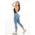 thumbnail image 3 of Pantalón Dama básico mezclilla Jeans Mujer Push Up skinny azul acero 11, 3 of 5
