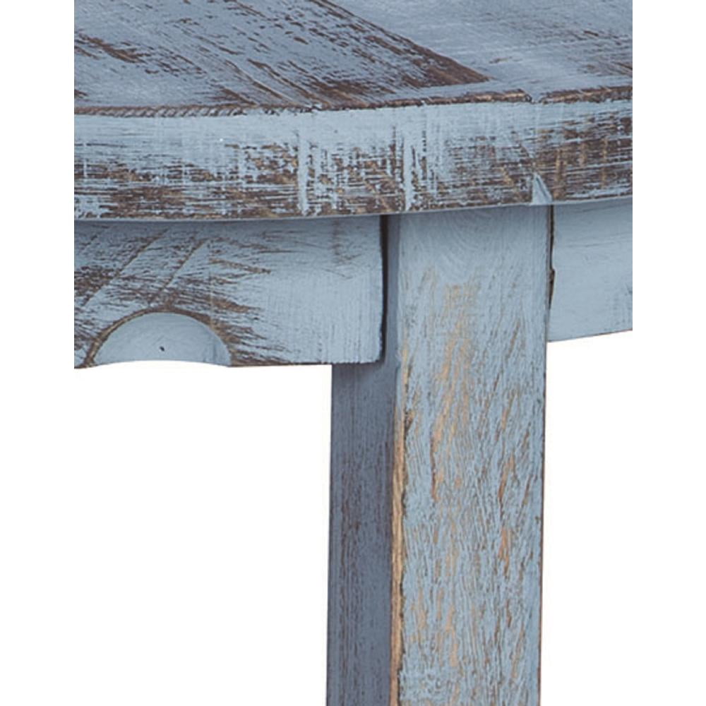 Alaterre Country Cottage Round End Table, Blue Antique Finish