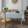 thumbnail image 5 of Geometric Printed Tablecloth Thick Table Cloth Long Table Cover for Kitchen Dining, Party, Holiday, Picnic, Buffet (Blue, 55"x87"), 5 of 5