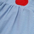 thumbnail image 5 of ZEHJUHAN Baby Girl Outfit Apple Applique Dress & Shorts Set Ruffle Sleeves Summer of School Outdoor Activities Blue，9-12M, 5 of 7