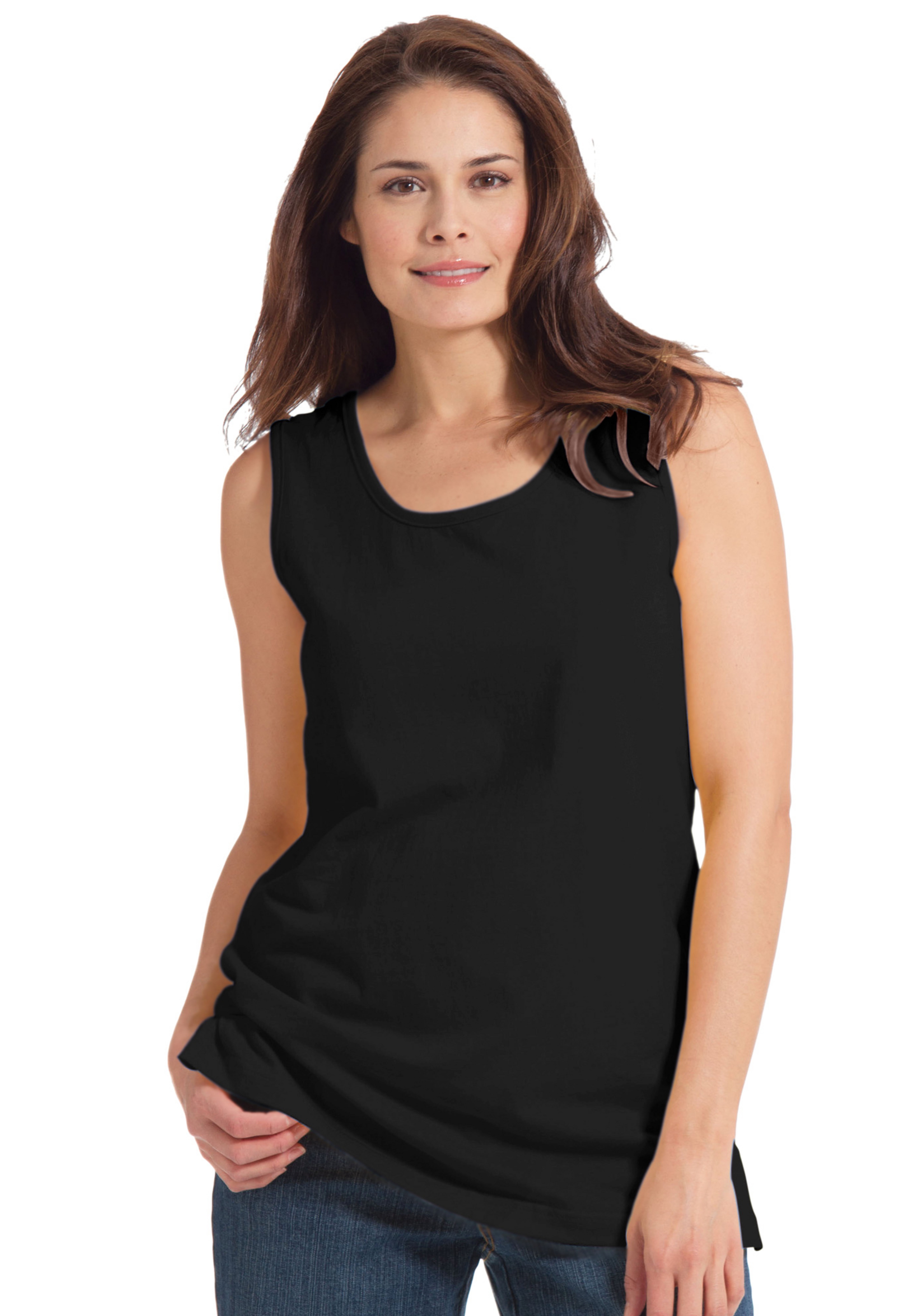 Woman Within Womens Plus Size Perfect Scoop-Neck Tank