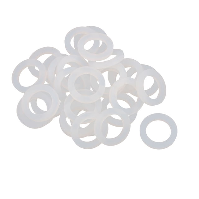 30 piezas de juntas de sellado de anillo de silicona blancas de 16 mm x 24 mm x 3 mm para tuberías, tubos y mangueras