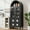 black, variant on SLSY 71-inch Tall Arched Kitchen Locker with Glass Doors, Vintage Wooden Arched Cabinet, Luxurious Arched Bookshelf, 4 Shelves and 2 Drawers, Suitable for Kitchens, Dining Rooms, and Living Rooms .