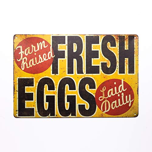 TIN SIGN B497 Fresh Eggs Rooster Farm Hen House Chicken Coop Rustic Decor 