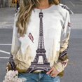 thumbnail image 2 of Eiffel Tower Womens Oversized Sweatshirts Hoodies Crewneck Casual Tops Comfy FallWinter Clothes 2024, 2 of 7