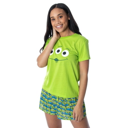 

Disney Women s Toy Story Pizza Planet Aliens Shirt and Shorts Pajama Set