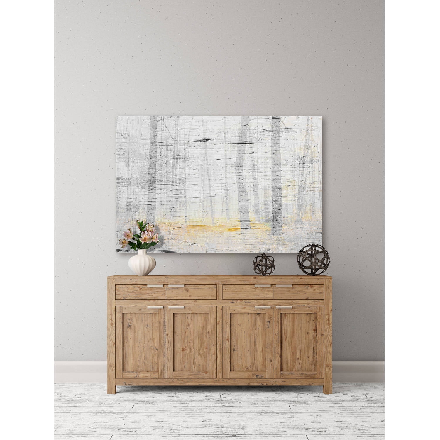 "Trees on Golden Ground" Painting Print on Wrapped Canvas