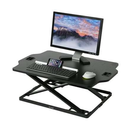 High Point Furniture Desk - Seville Classics AIRLIFT® Slim Standing Laptop Desk Converter Riser Height Adjustable to 15.7