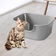 thumbnail image 4 of DOLITY Cat Litter Basin, Open Top Pet Litter Tray, Portable Cat Litter Container, Kitty Litter Pan High Sides for Indoor Cats, Gray, 4 of 8