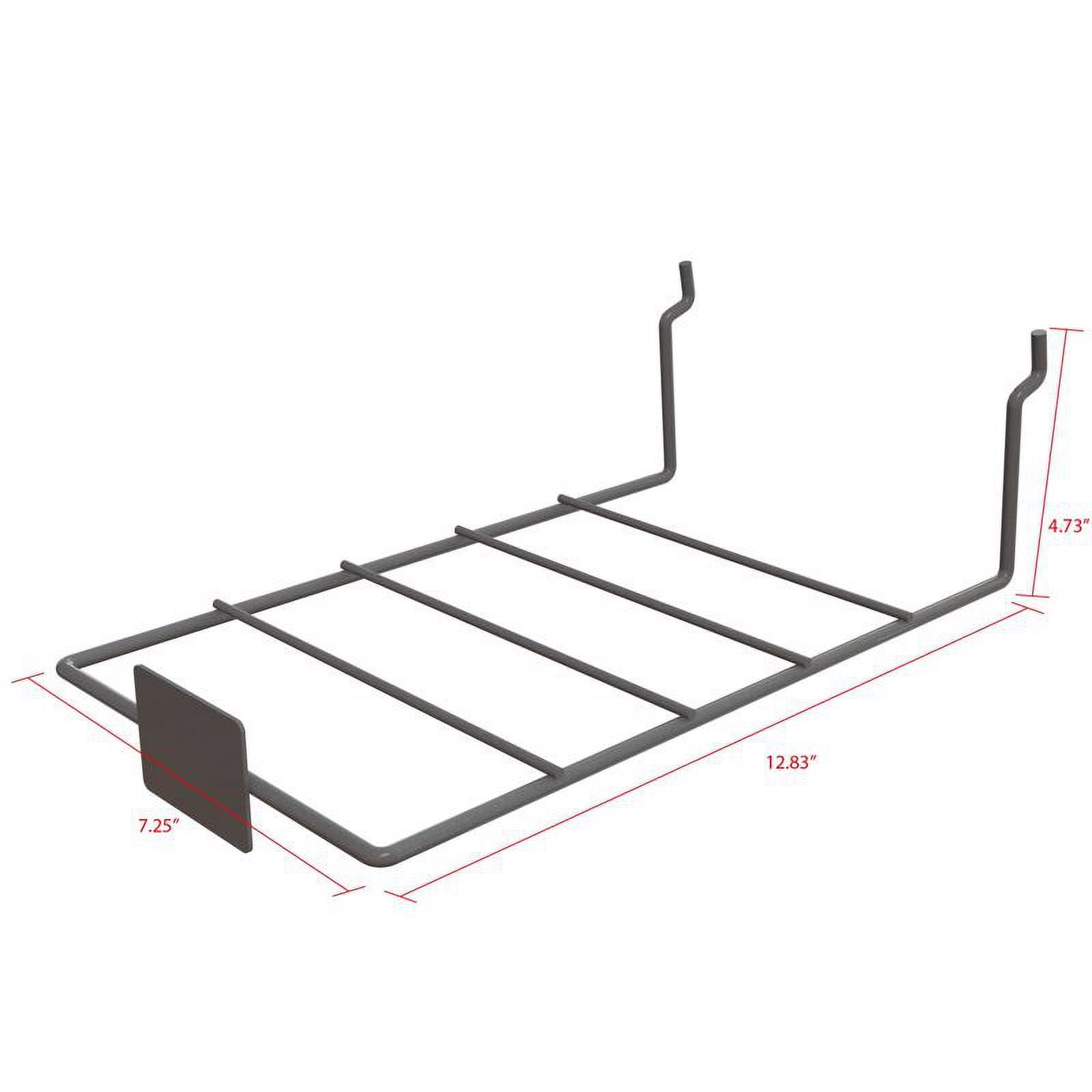 5 in. H X 7 in. W X 13 in. D Black Metal Shelf Bracket Holder-Large Pegboard Display