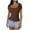 Brown, variant on Summer Women Tops New Fashion Plus Size Solid Color Slim Short Sleeve V Neck Top/shirt