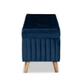 thumbnail image 4 of Baxton Studio Hanley Modern and Contemporary Navy Blue Velvet Fabric Upholstered and Walnut Brown Finished Wood Storage, 4 of 5