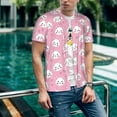 thumbnail image 6 of Zufioo Cute Cat Print Men's Baseball Short Sleeve, Moisture Wicking Button-Down Hip Hop Tee-Medium, 6 of 7