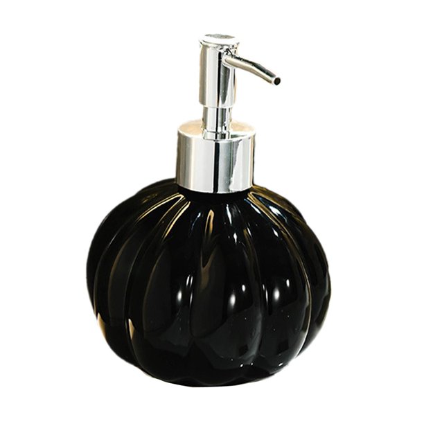 Dispensador de jabón de cerámica Dispensador de jabón creativo para encimera Contenedor de líquido Botella de bomba rellenable vacía para tocador de Negro