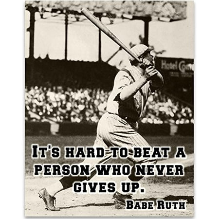 Babe Ruth - It's Hard Art Print - 11x14 Unframed Art Print - Great Boy's/Girl's Room Decor and Gift for Baseball