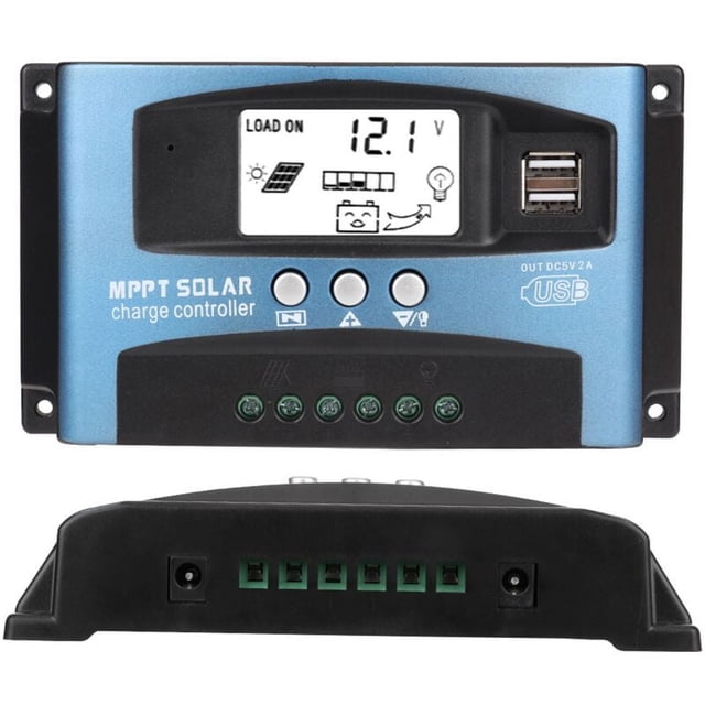 Controlador de carga solar Laklulu MPPT 50A Pantalla LCD USB dual 12V 24V