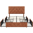 thumbnail image 4 of Renwick Diamond Button-Tufted Upholstered Platform Bed with Storage, Full, Amber Brown, 4 of 9
