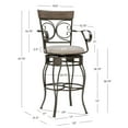 thumbnail image 5 of Powell Big & Tall 30" Indoor Metal Ornate Swivel Bar Stool with Arms, Graywash/Light Gray, 5 of 14