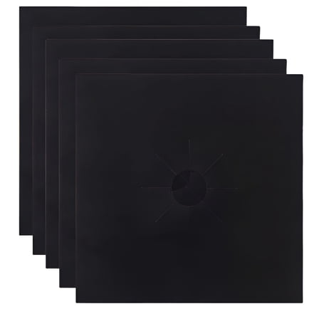 ACDANC 5pcs Square Stove Burner Covers Gas Stove Burner Covers Non Gas Range Protectors Liners Mat Stovetop Covers Reusable Black 27x27x0.08cm