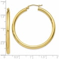 thumbnail image 4 of 10K Yellow Gold Polished 3mm Tube Hoop Earrings (35 X 41.12) Made In Peru 10t941, 4 of 5