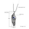thumbnail image 2 of K-KED Blue Evil Eye Bird Feather Pendant Necklace for Men Women-Silver, 2 of 7