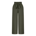 thumbnail image 5 of Posijego Womens Wide Leg Dress Pants Tie Knot Elastic High Waist Work Pants Business Casual Office Trousers, 5 of 7