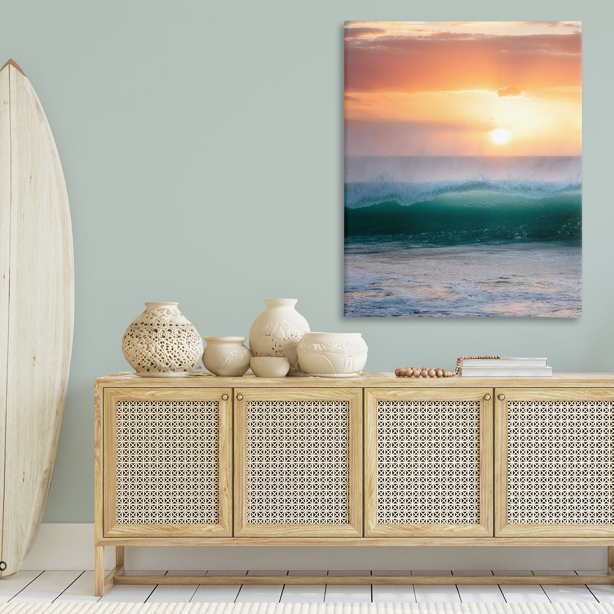 Stupell Industries Breaking Sea Wave Coastal Photography Gallery Wrapped Canvas Art Print Wall Art, 36 x 48