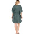 thumbnail image 2 of HAPPY BAY Women's Vacation Dresses Swimsuit Summer Cover Ups Mini Casual Beachwear Caftan Short Sleeve Tunic Dress for Women 2X-3X Porpoise, Paisley, 2 of 6