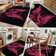 thumbnail image 5 of 3'x5' Rug for Living Room Bedroom, Pink Ribbon Washable Area Rugs Non-Slip Carpet Mats, Wings Romantic Love Heart Flowers Black Indoor Low Pile Area Rug Runner for Kitchen, Mudroom, 5 of 8