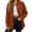 Coffee, variant on Women Corduroy Long Sleeve Lapel Loose Casual Pocket Button Up Shacket Jacket Top
