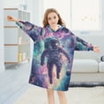 thumbnail image 5 of FORMRS Wearable Blanket Hoodie with Sleeves for Kids Cozy Flannel Sweatshirt, Astronaut Pattern, 5 of 7