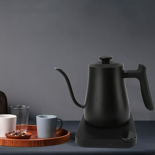 Smart Electric Kettle Temperature Control 1L, 1200W Fast Boiling Stainless Steel Gooseneck Electric Pour Over Kettle, Anti Dry Burning Device, Boiler for Tea, Coffee