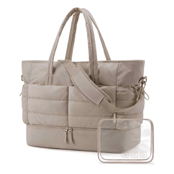 Bolsa de viaje BAGSMART Large con compartimento para zapatos, color camel