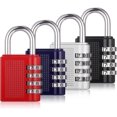 thumbnail image 1 of 4Pcs Combination Padlock, Heavy Duty Metal Code Padlock, Water and Rust Resistant Code Padlock, Combination Lock for Suitcase, Outdoor Door, Locker (B, 1 of 5