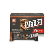 MET-Rx Big 100 High Protein Meal Replacement Bar, Peanut Butter Pretzel, 30g Protein, 3.52 oz, 9 Pack