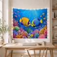 thumbnail image 5 of Tropical Fish in Vibrant Coral Reef with Sunbeams, Serene Illustration for Ocean Lovers, Underwater Scene Art, Housewarming Gift Tapestry Wall Hanging for Bedroom and Living Room, 5 of 7