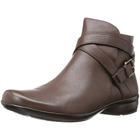 - CASSANDRA Womens Brown Leather Zip Up Ankle Boots