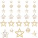 thumbnail image 1 of 40 dijes de estrella dorada, 5 estilos de perla y diamantes de imitación, dijes de pentagrama dorado, colgantes de perlas, pequeños y delicados dijes., 1 of 6