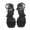 thumbnail image 5 of Zapatillas Mujer Abiertas HEAD OVER HEELS tacón Bloque cintas Casuales Formales negro 26, 5 of 5