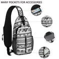 thumbnail image 5 of Tribal Style Crossbody Backpack, Abstract Geometric Sling Bag in Rustic Folk Style for Outdoor Adventures, 5 of 5