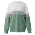 thumbnail image 2 of VANLOFE Color Block Crewneck Sweatshirt for Women Warm Women's Long Sleeve Sweatshirt Casual Sweatshirt 2XL Green, 2 of 5
