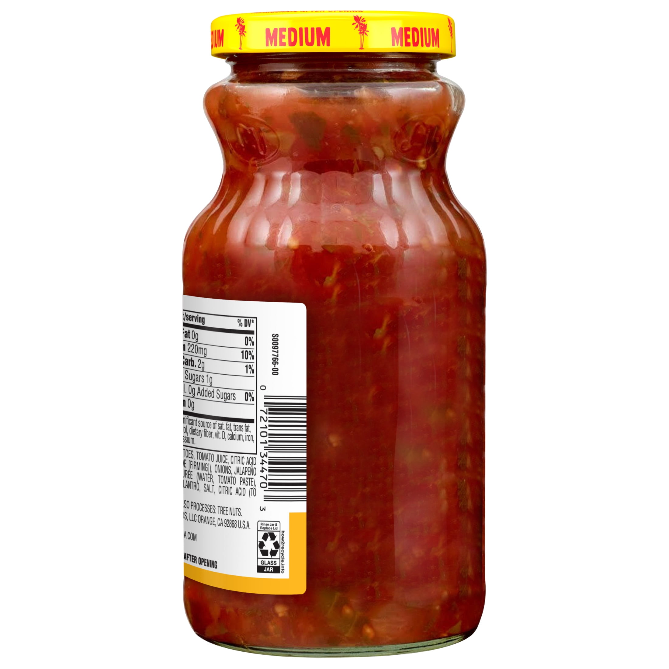 (2 pack) LA VICTORIA Medium Salsa Cilantro Mild, Shelf-Stable, 15.5 oz Glass Jar