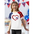 thumbnail image 4 of Evdexr 250 Year American Anniversary Shirts for Girls Short Sleeve Crew Neck United States 250th Anniversary Shirt American Flag Red White Blue Vintage 4th July Tops Sky Blue 150, 4 of 5