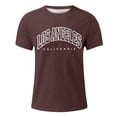 thumbnail image 4 of Curuila Mens Tshirts Short Sleeve Letter Print Crew Neck Pullover For Men Summer Soft Casual Tops Brown Size 6Xl, 4 of 4