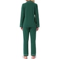 thumbnail image 3 of INSPIRE CHIC Women's Pajamas Set Long Sleeve Button Down Notch Collar Loungewear and Drawstring Pants with Pockets S Dark Green, 3 of 6