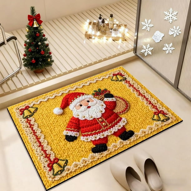 Alfombras de baño, tapete de baño, alfombra de área, alfombras para sala de estar, tapetes de baño navideños de punto, tapetes absorbentes, tapetes para pies de baño, tapetes para la puerta de entrada